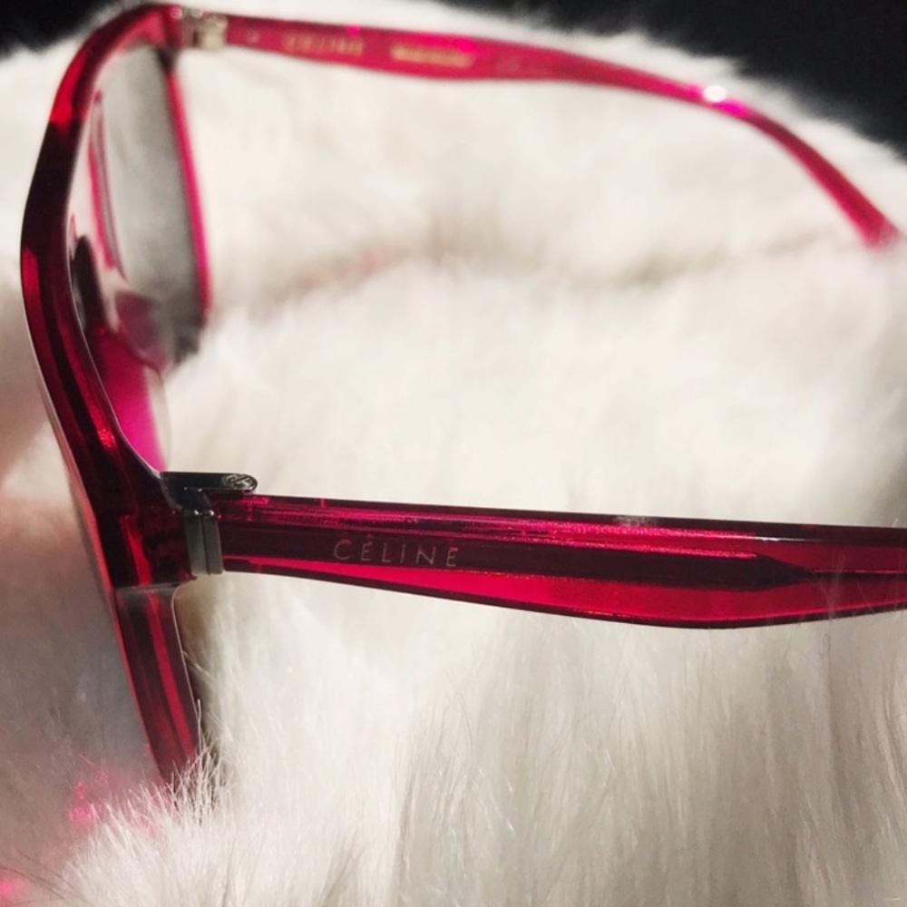 CELINE® AUTHENTIC MAGENTA ACETATE GLASSES NWT! CELINE CASE/CLOTH INCLUDED 💕 - Picture 6 of 12